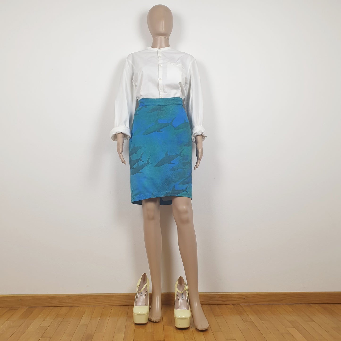 Gonna vintage Thierry Mugler con squali