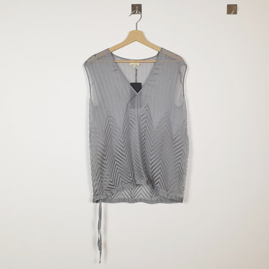 Top Krizia grigio plisse'