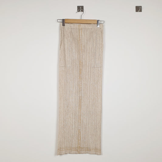 Gonna Issey Miyake Pleats please con tasche color sabbia