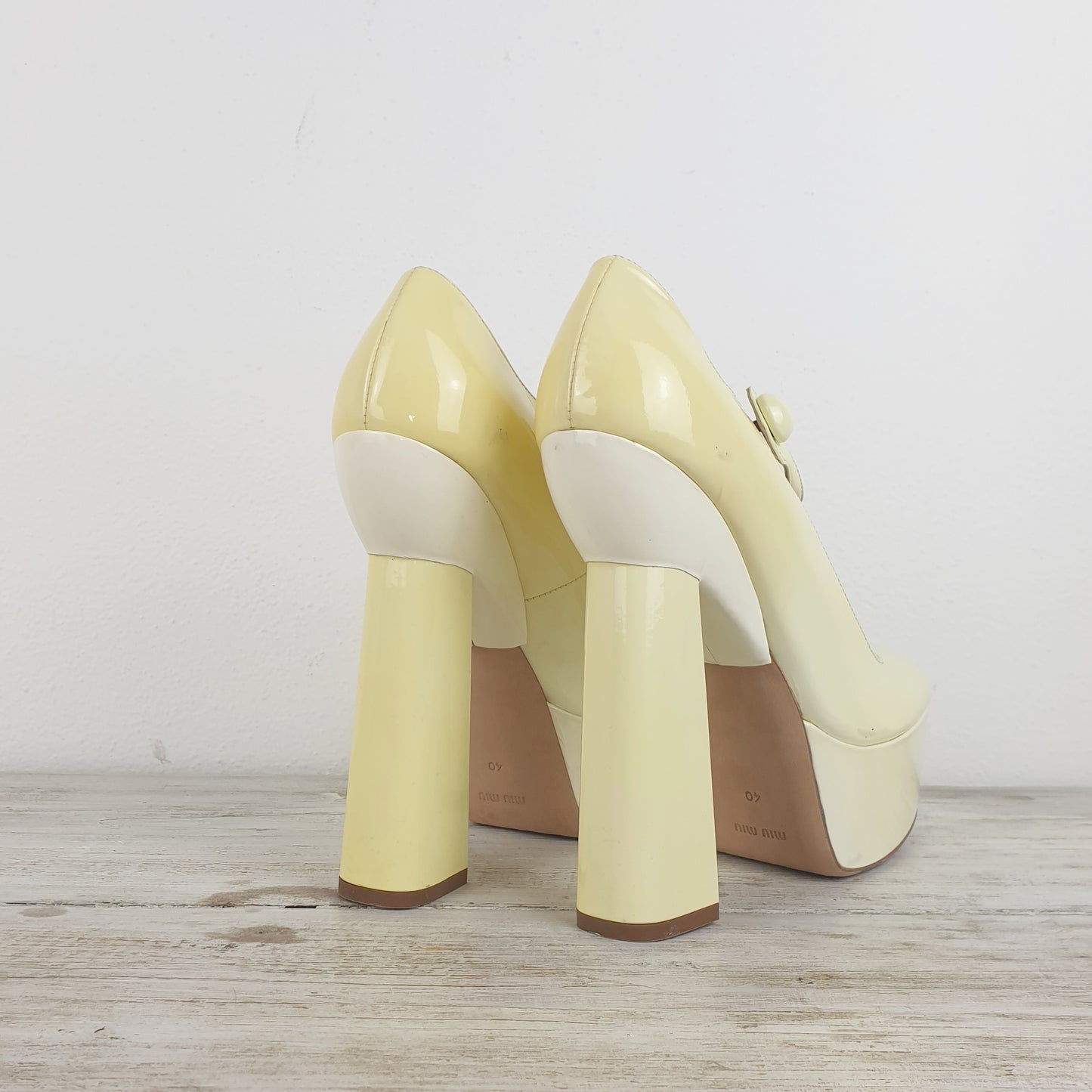 Scarpe miu miu mary jane platform bianche