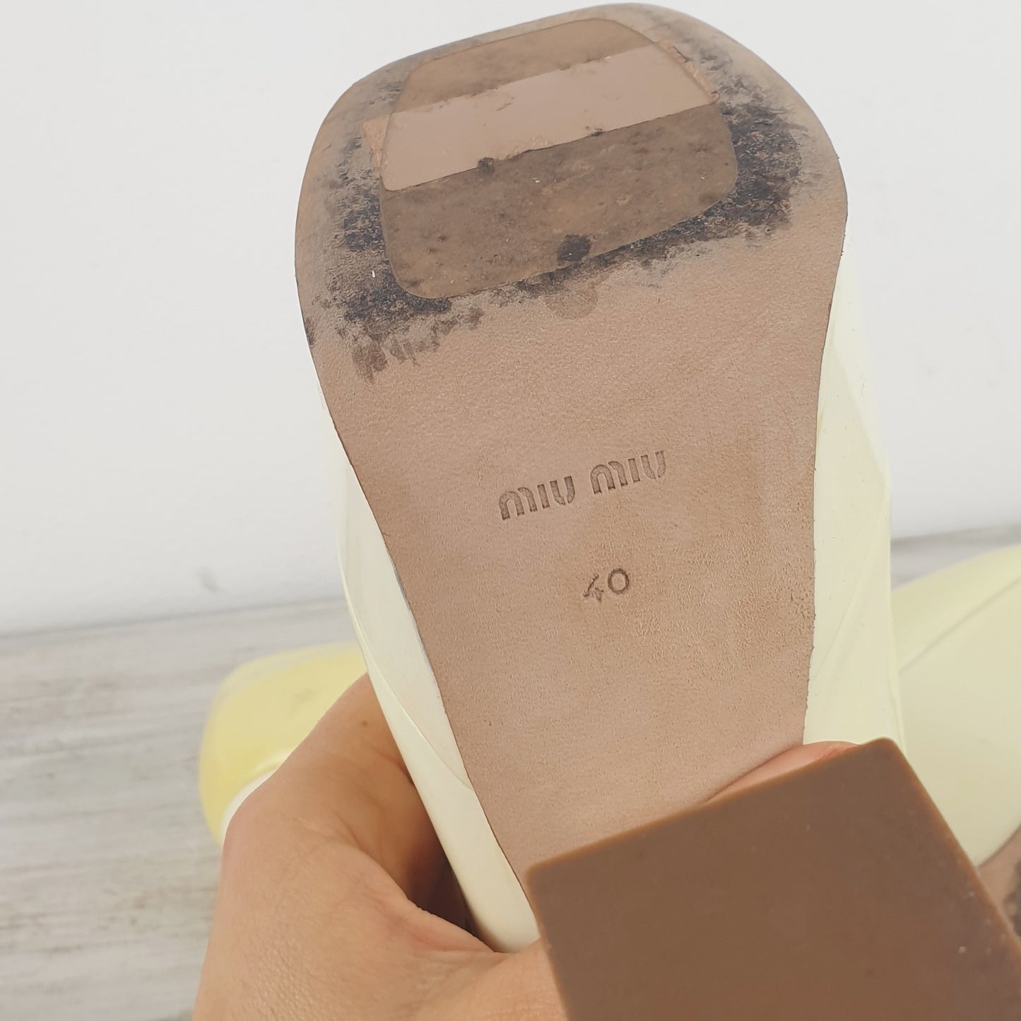 Scarpe miu miu mary jane platform bianche