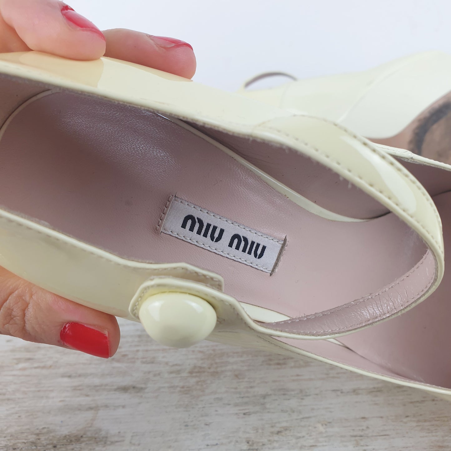 Scarpe miu miu mary jane platform bianche