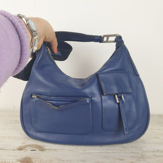 Borsa vintage Prada pelle blu
