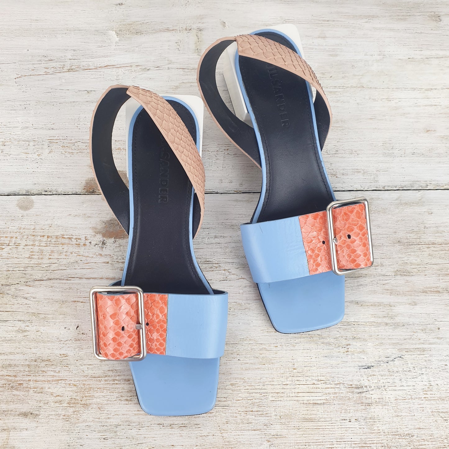 sandali Jil Sander multicolor tacco quadrato