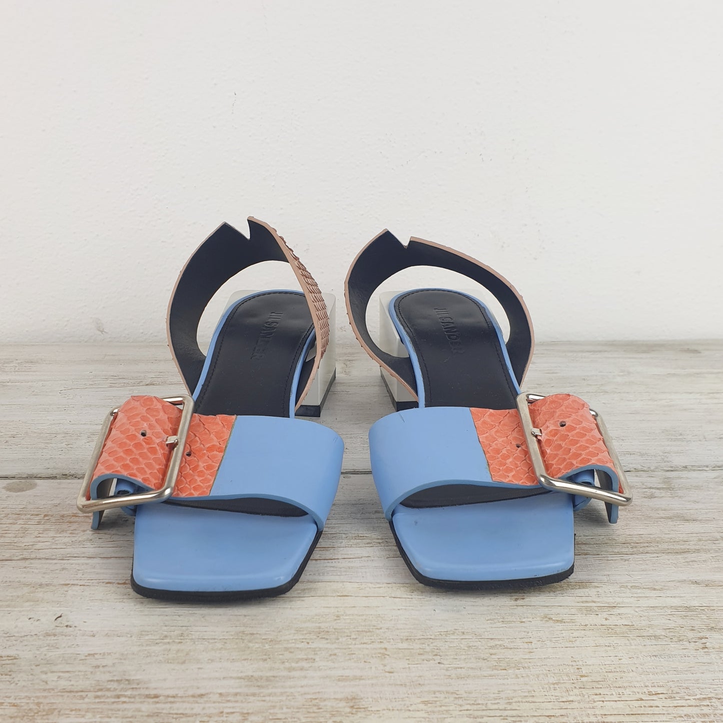 sandali Jil Sander multicolor tacco quadrato