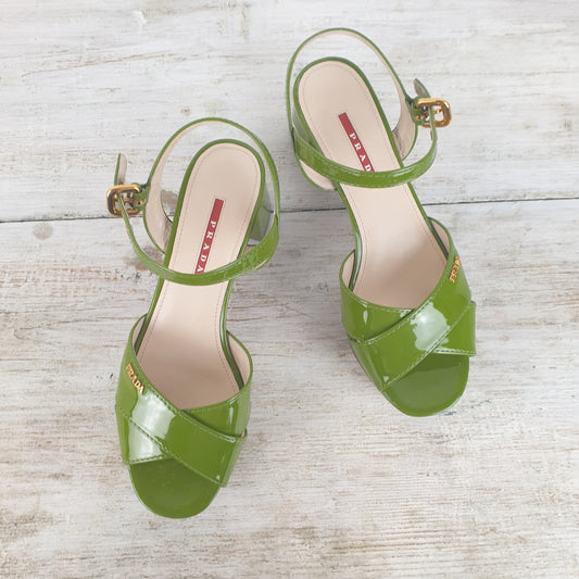 Sandali Prada vernice verde