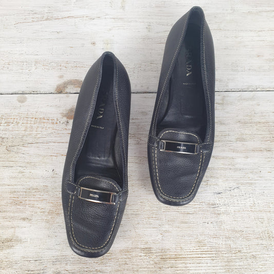 Mocassini Prada pelle nera nr.38.5