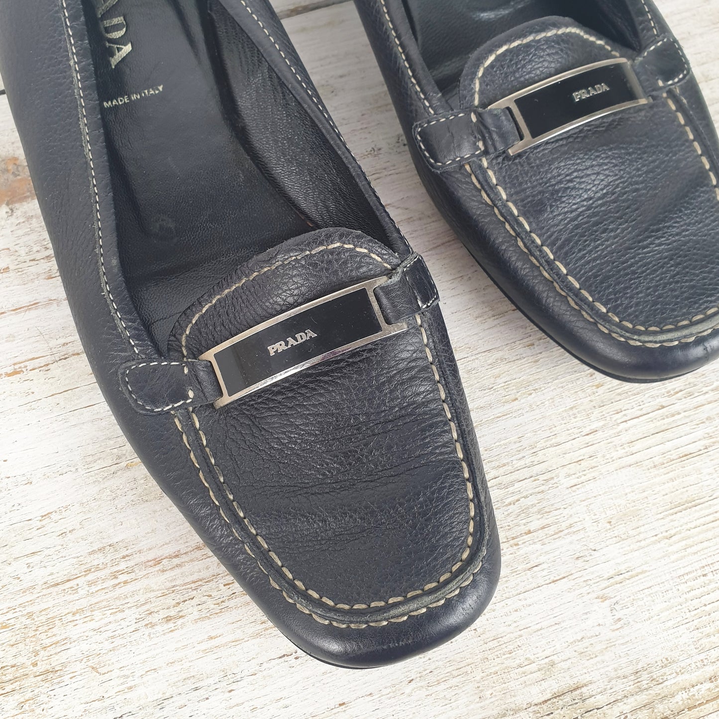 Mocassini Prada pelle nera nr.38.5