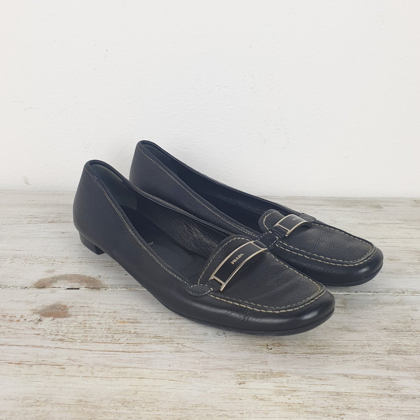 Mocassini Prada pelle nera nr.38.5