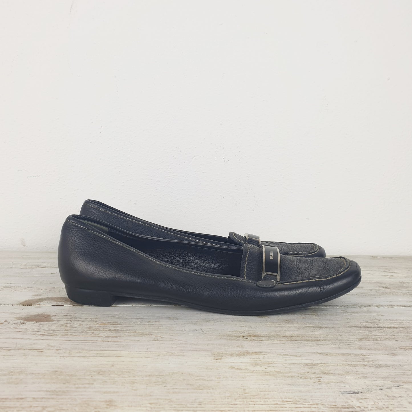 Mocassini Prada pelle nera nr.38.5