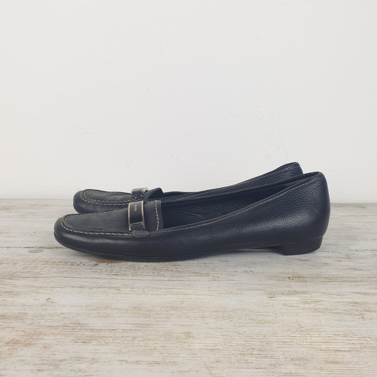 Mocassini Prada pelle nera nr.38.5