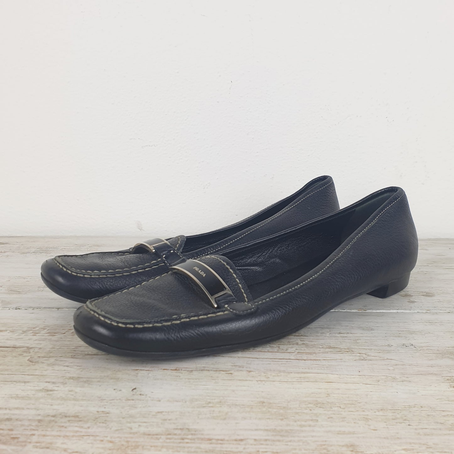 Mocassini Prada pelle nera nr.38.5