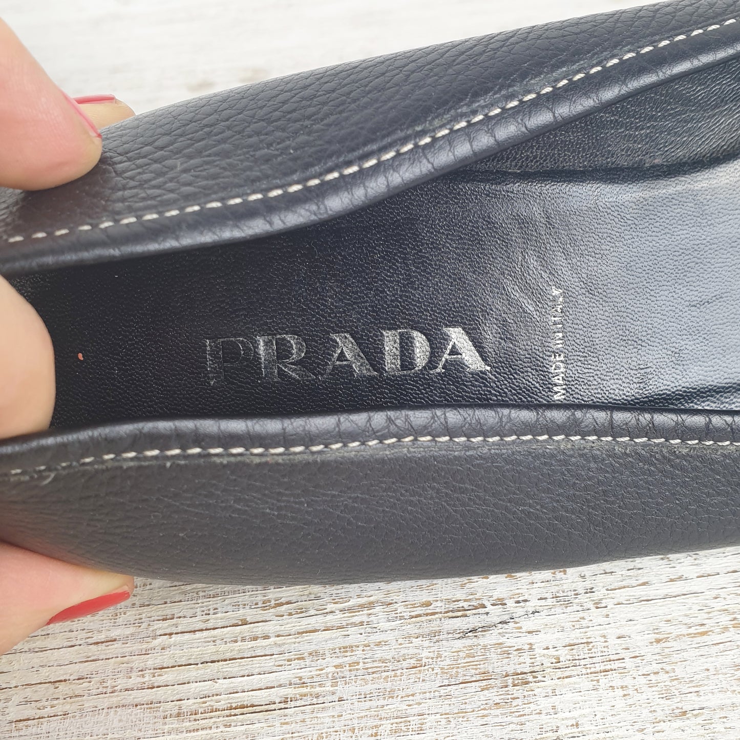 Mocassini Prada pelle nera nr.38.5