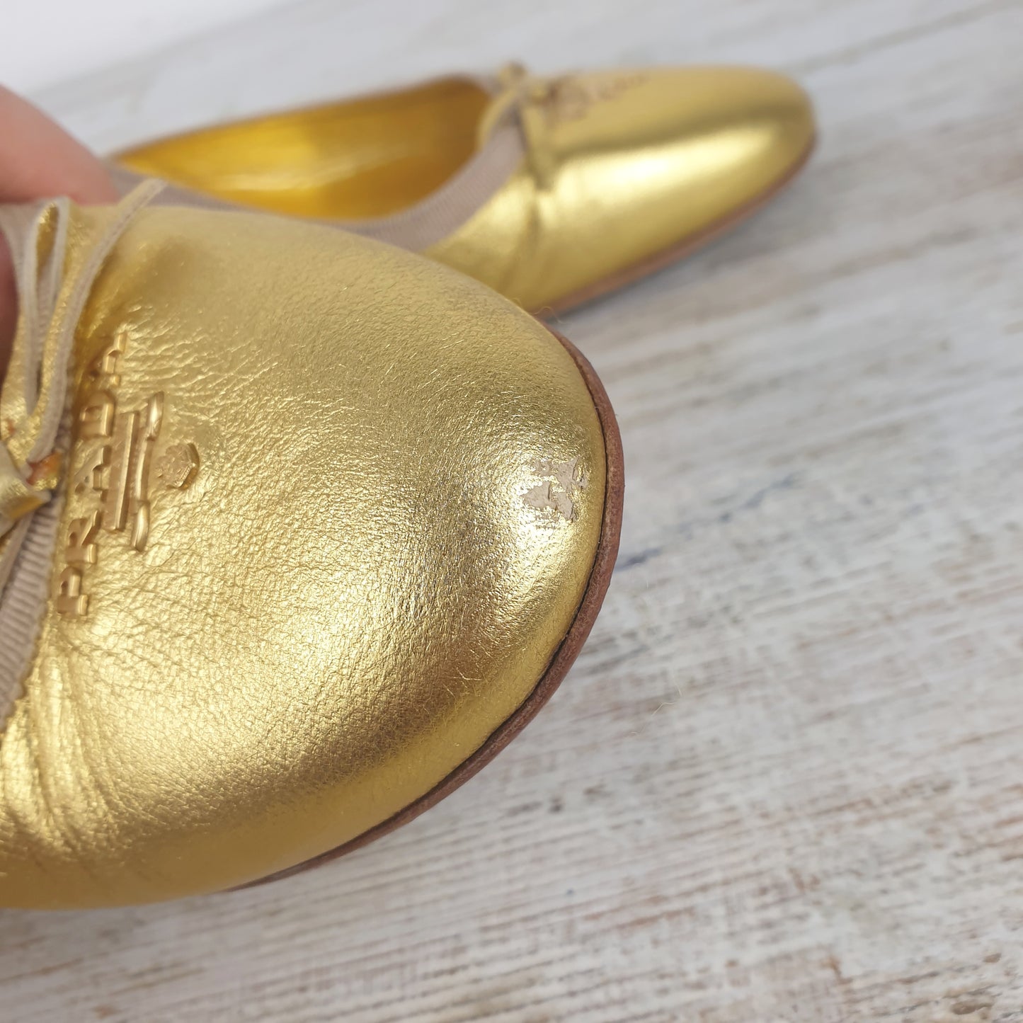 Slingback Prada pelle oro nr.39