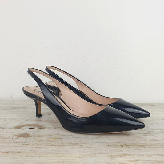 slingback MiuMiu vernice nera