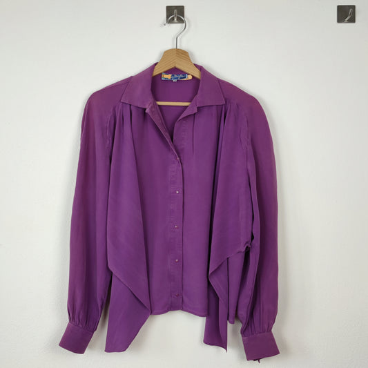 Camicia in seta viola Thierry Mugler