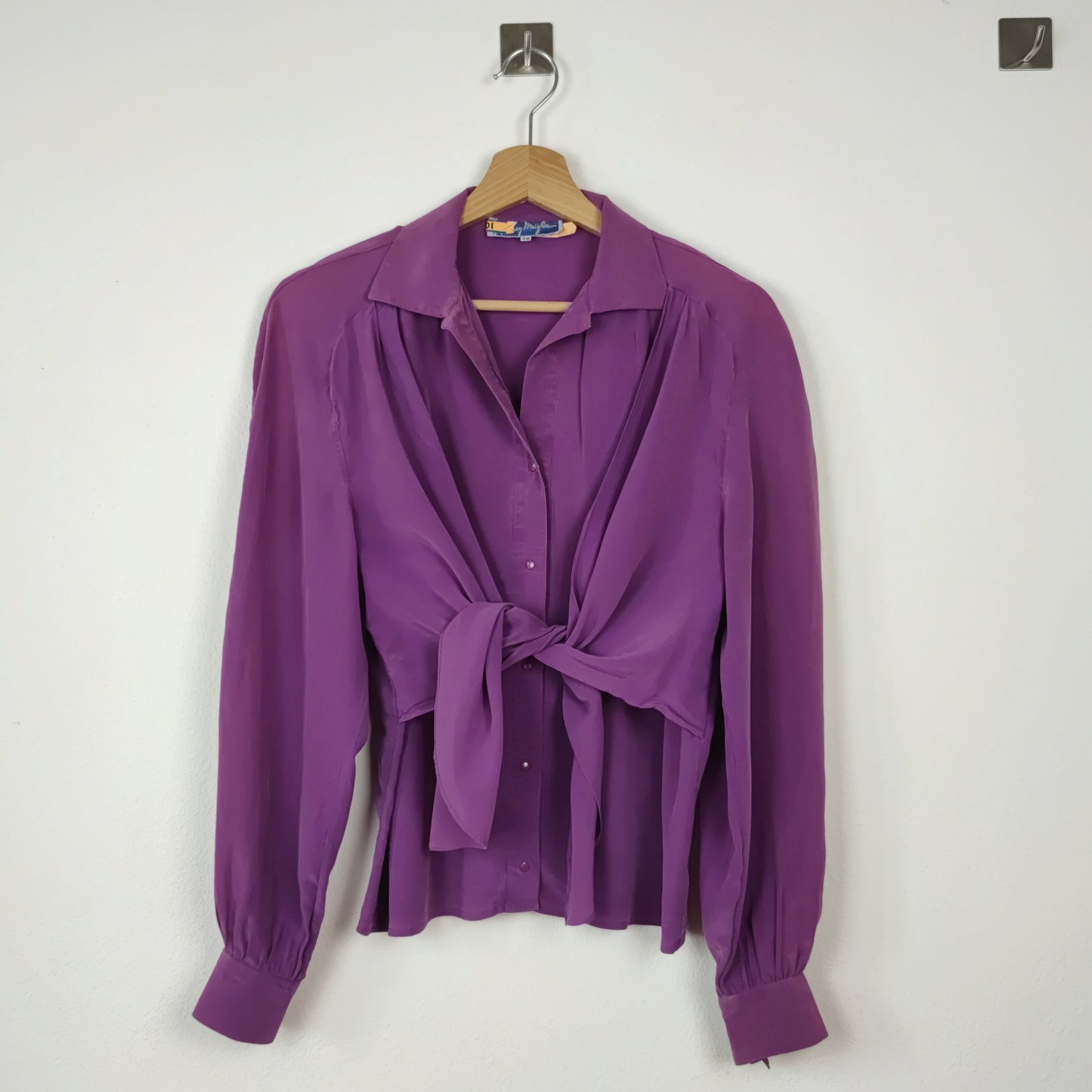 Camicia in seta viola Thierry Mugler