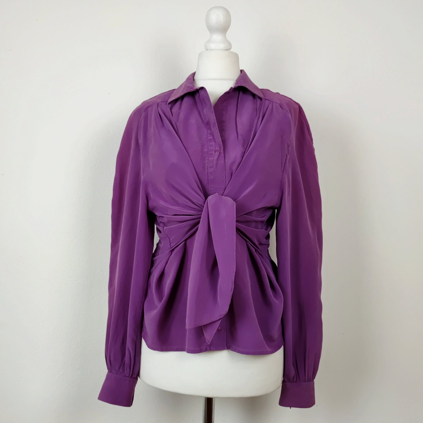 Camicia in seta viola Thierry Mugler