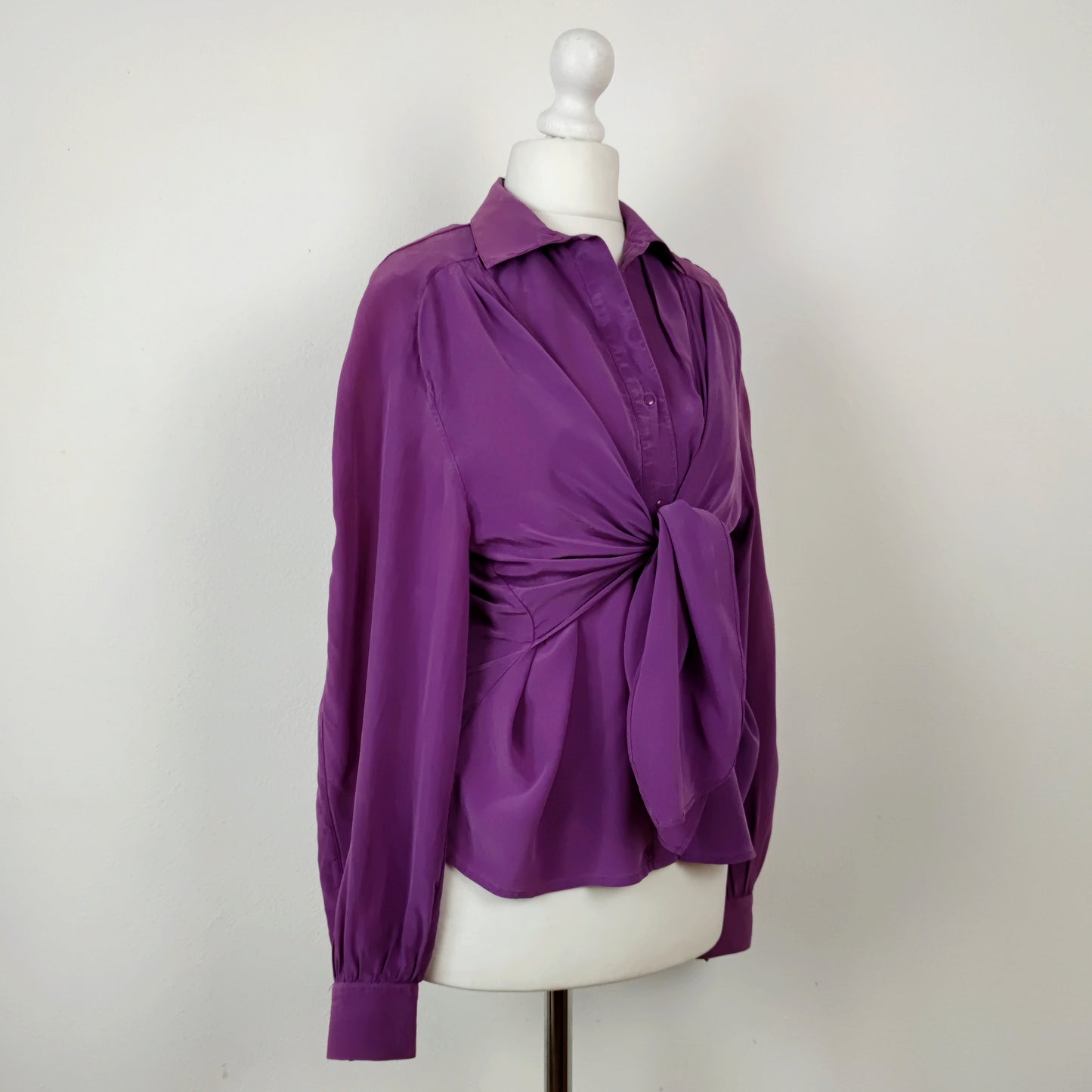 Camicia in seta viola Thierry Mugler