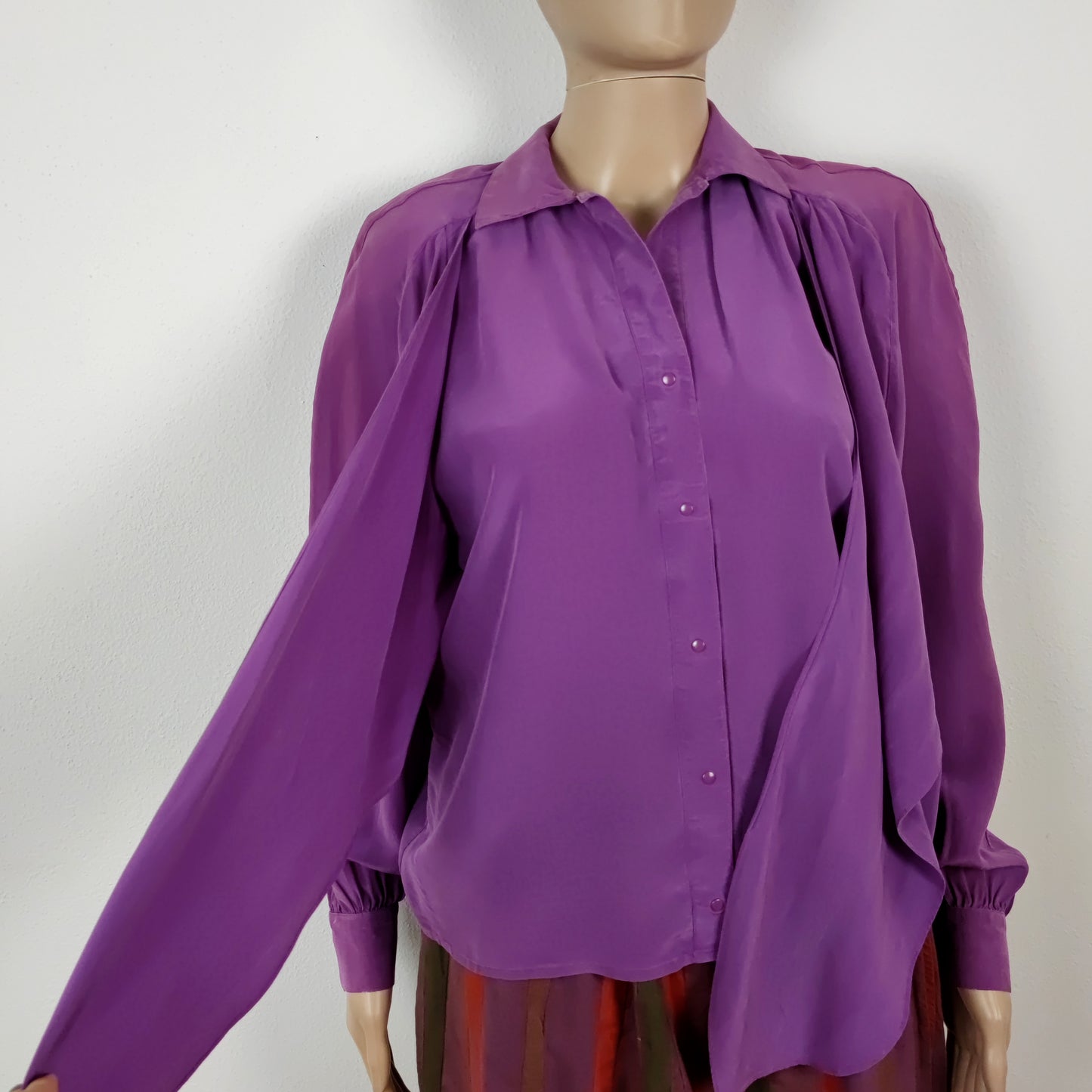 Camicia in seta viola Thierry Mugler