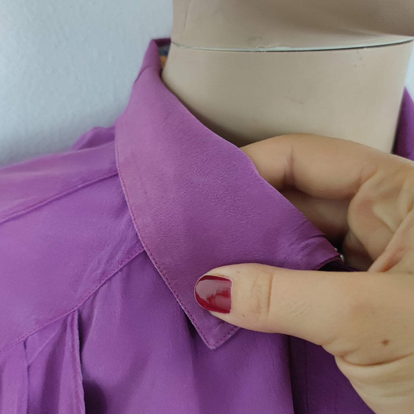 Camicia in seta viola Thierry Mugler