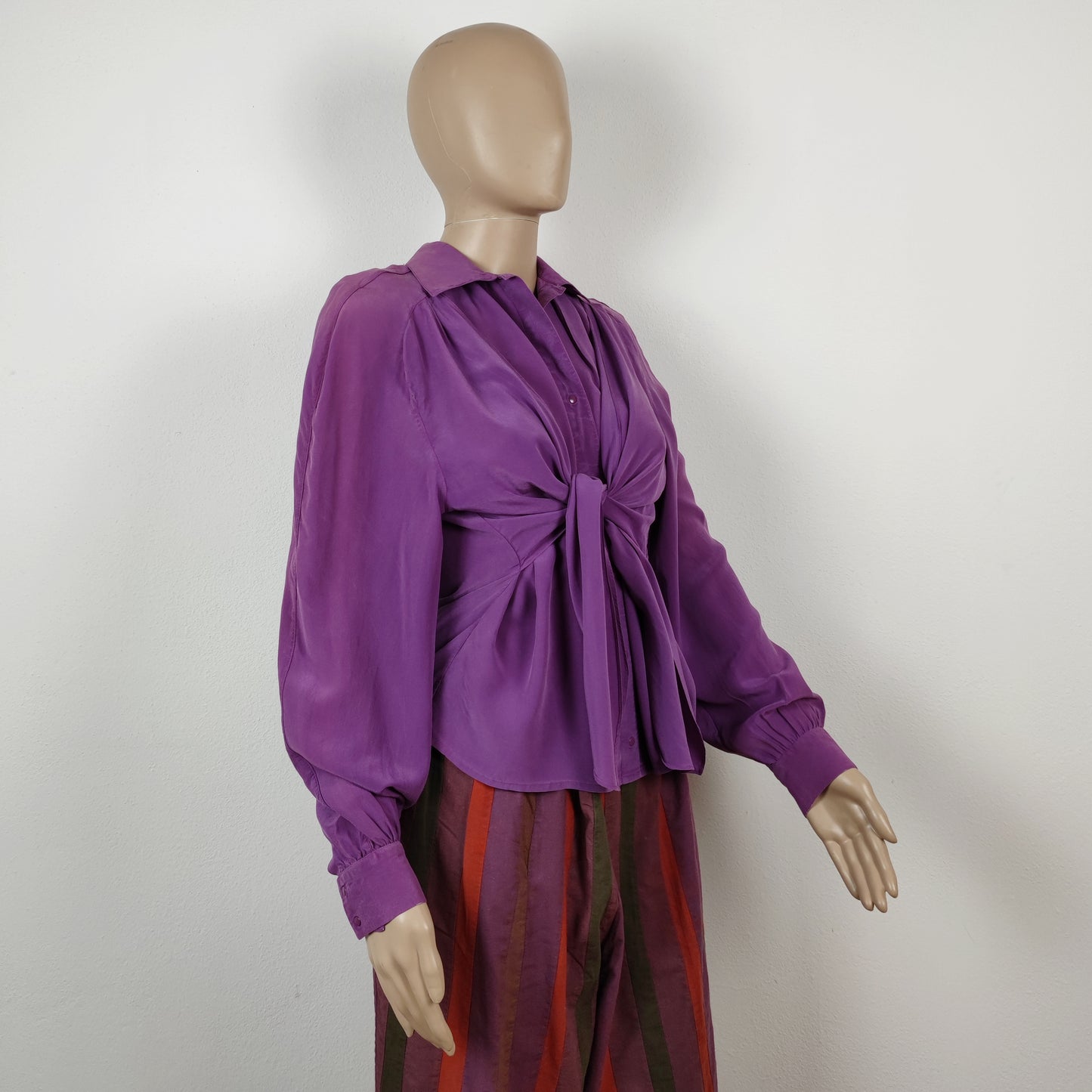 Camicia in seta viola Thierry Mugler