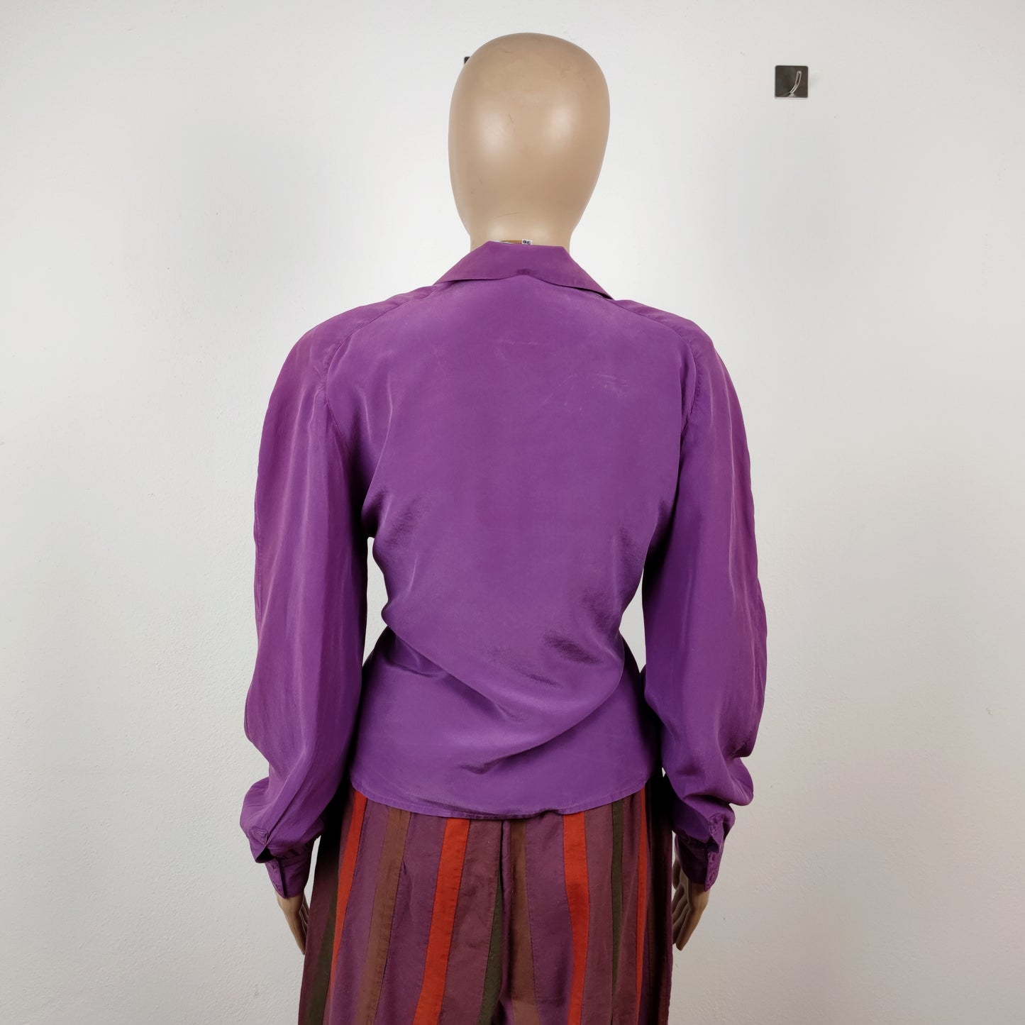 Camicia in seta viola Thierry Mugler