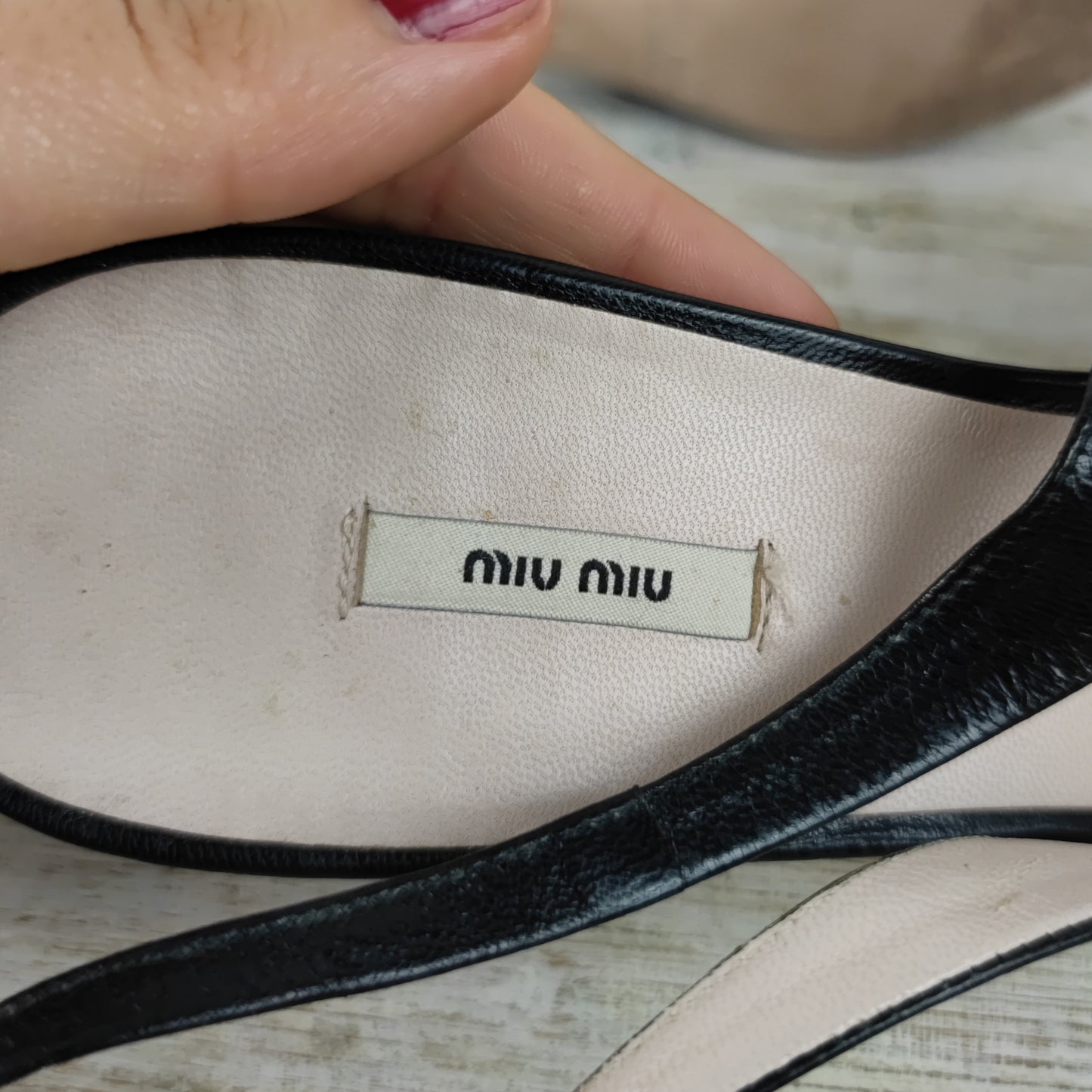 Slingback MiuMiu punta tonda