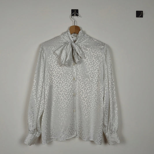 Camicia vintage Ysl bianca stampa animalier