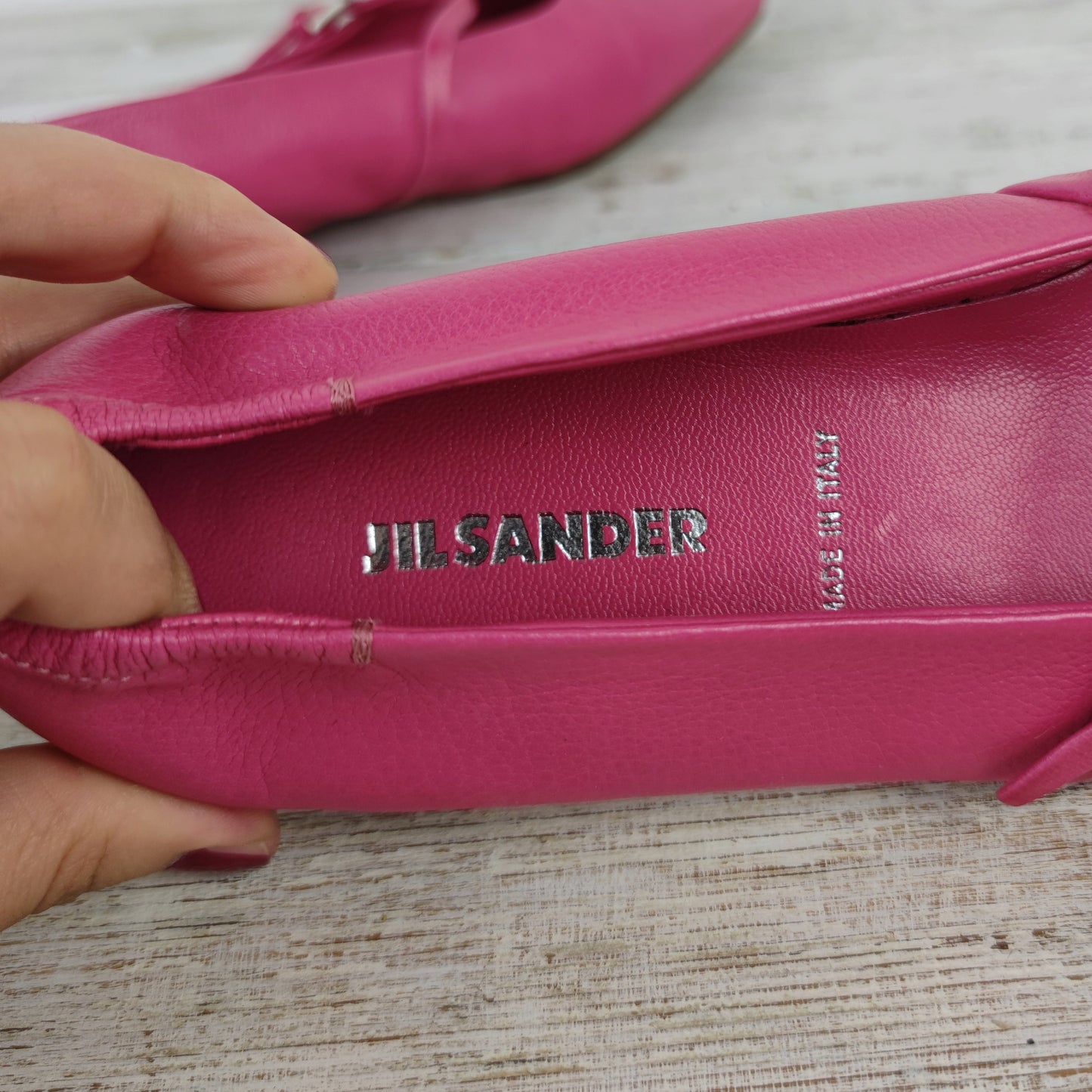 Ballerine Jil Sander in pelle rosa