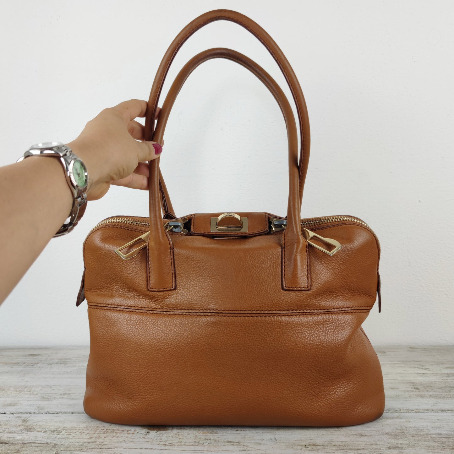 borsa MaxMara pelle cammello