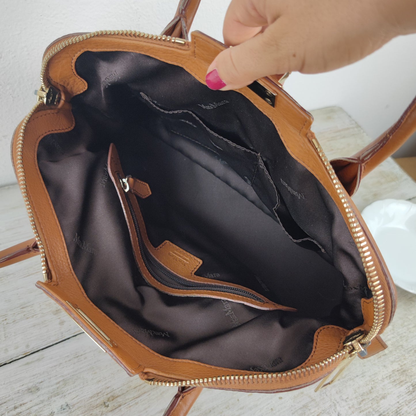 borsa MaxMara pelle cammello