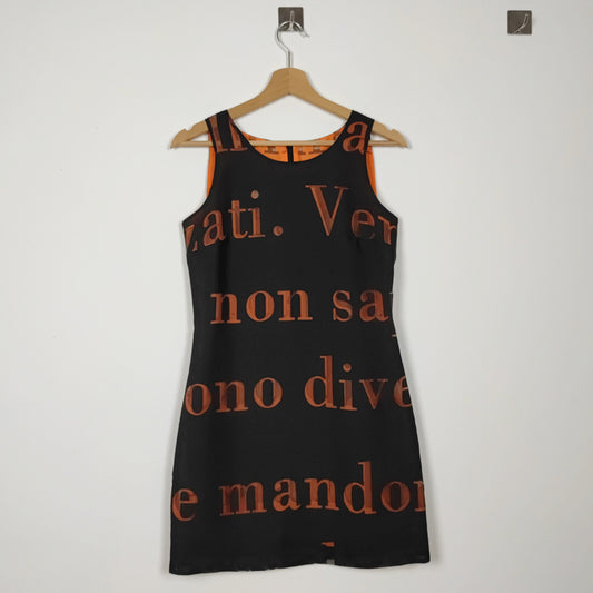 mini abito arancio e nero