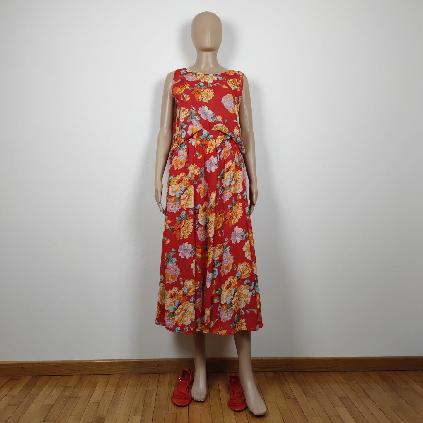 completo vintage Kenzo rosso fiori