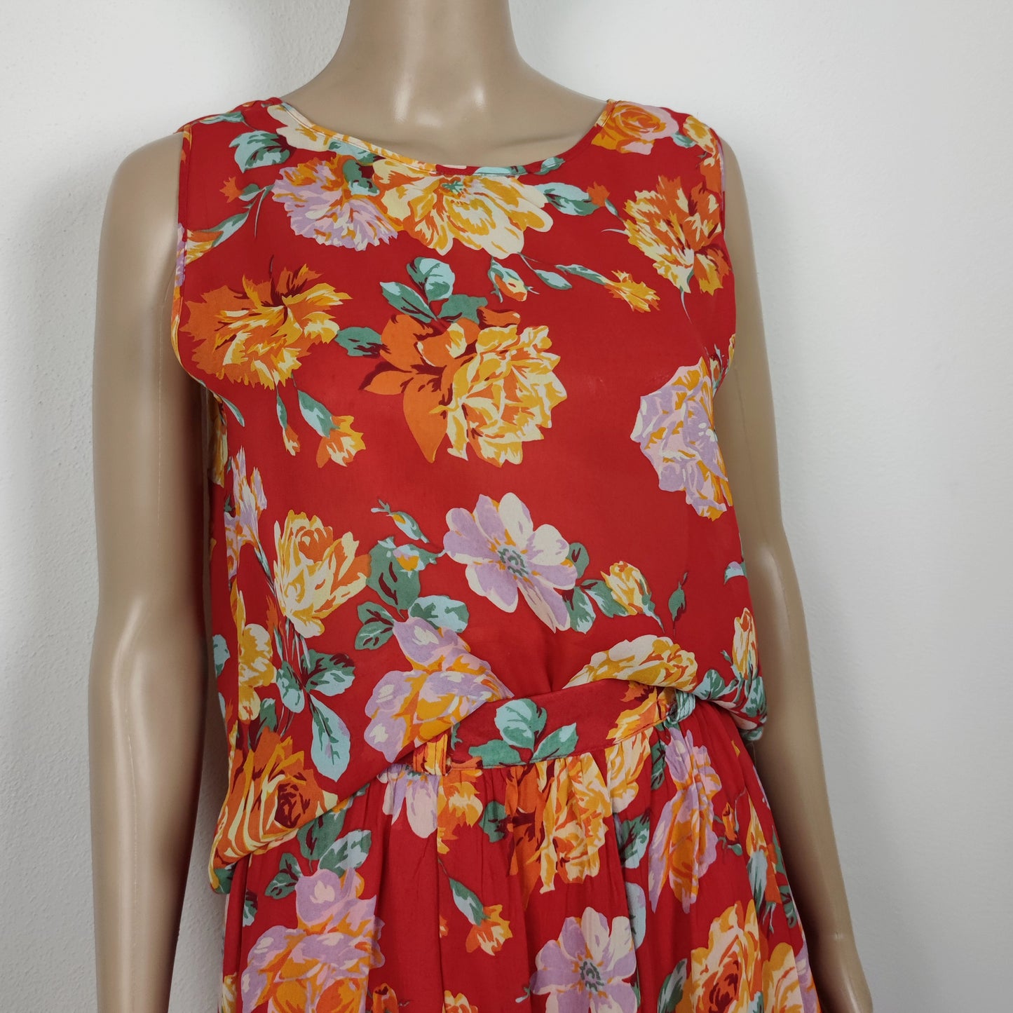 completo vintage Kenzo rosso fiori