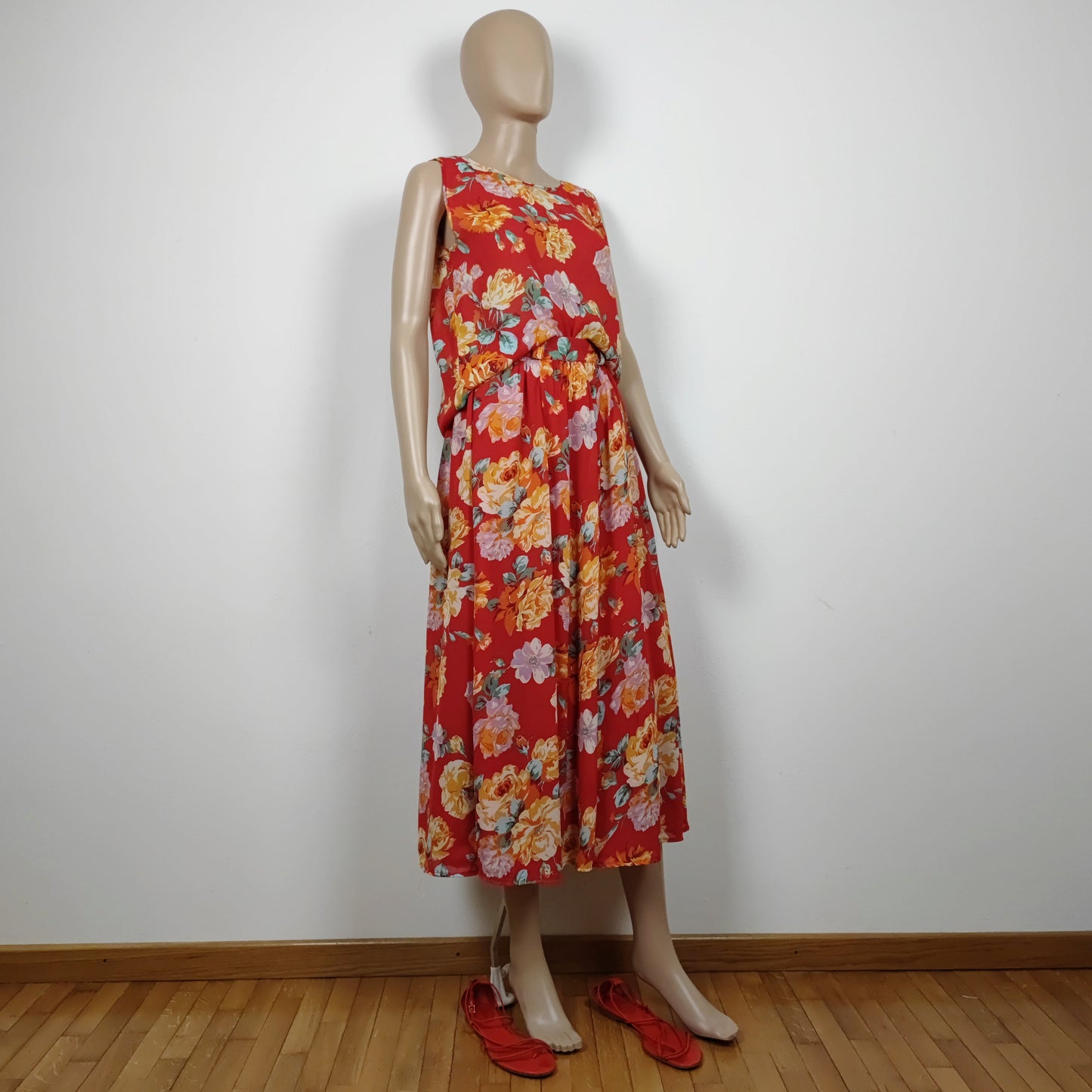 completo vintage Kenzo rosso fiori