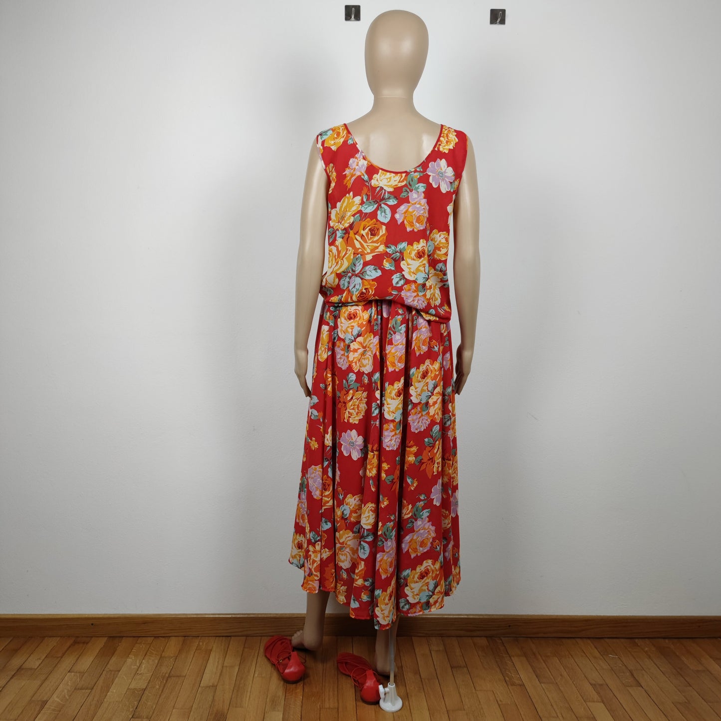 completo vintage Kenzo rosso fiori