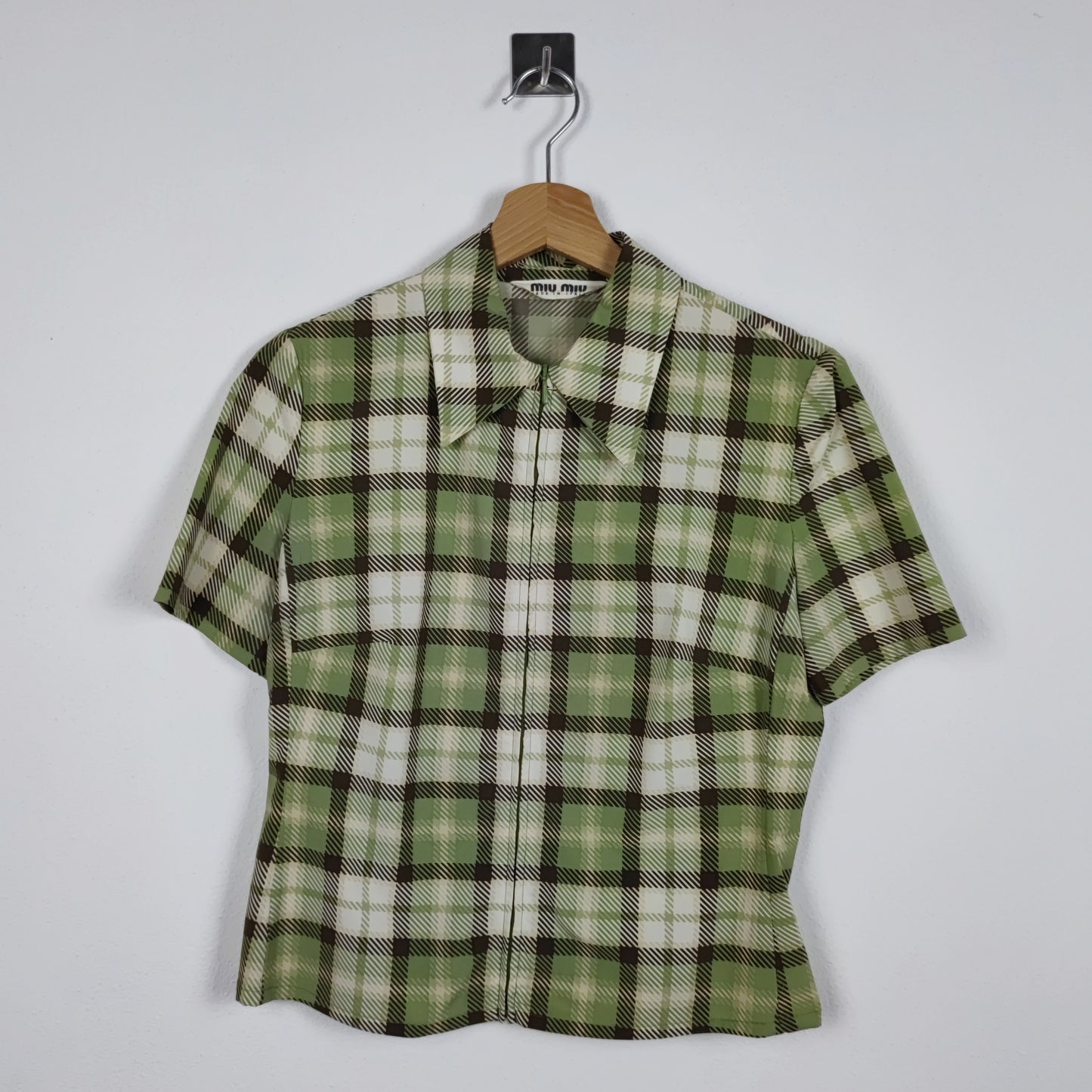 camicia verde a quadri