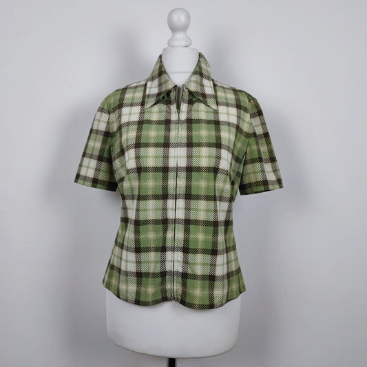 camicia verde a quadri