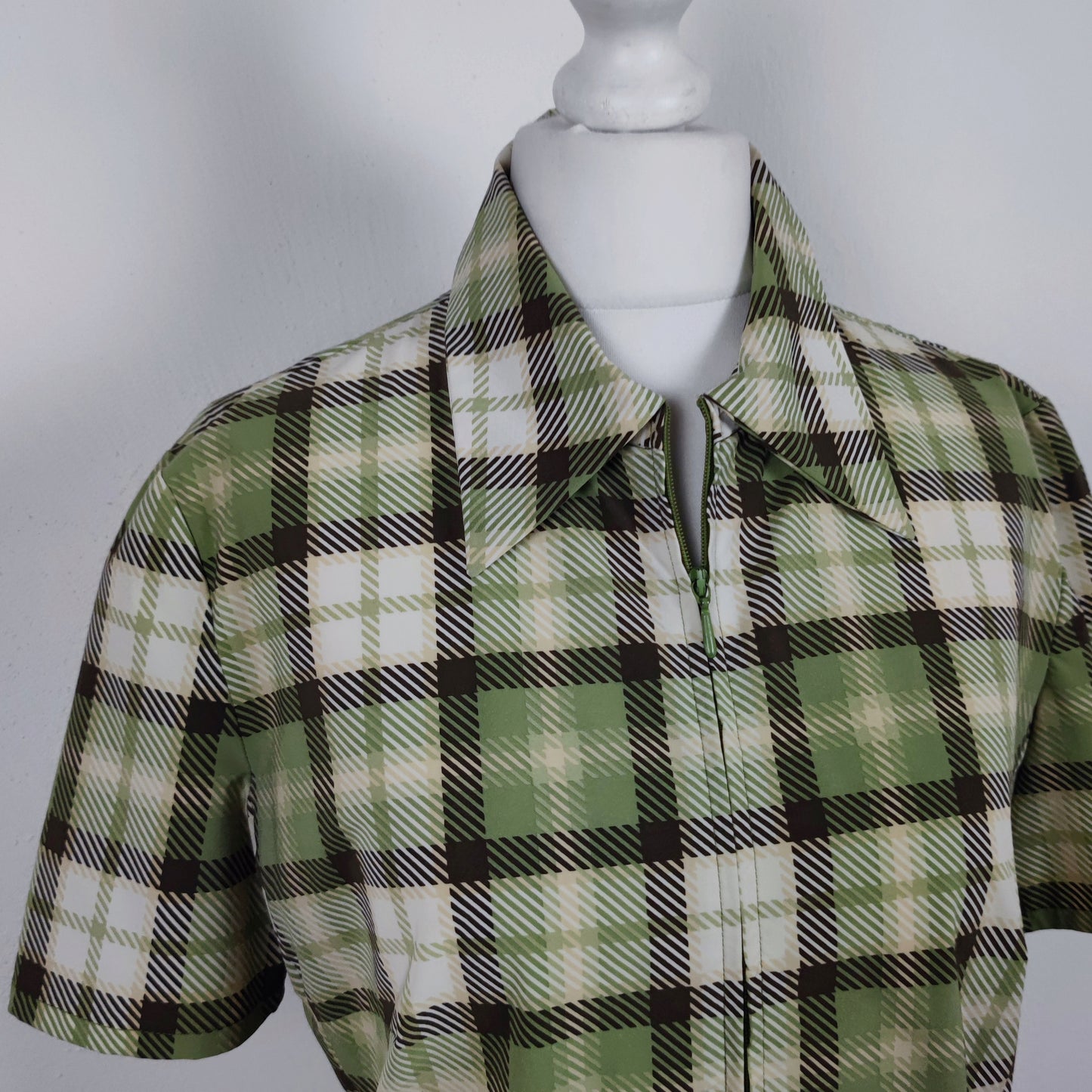 camicia verde a quadri