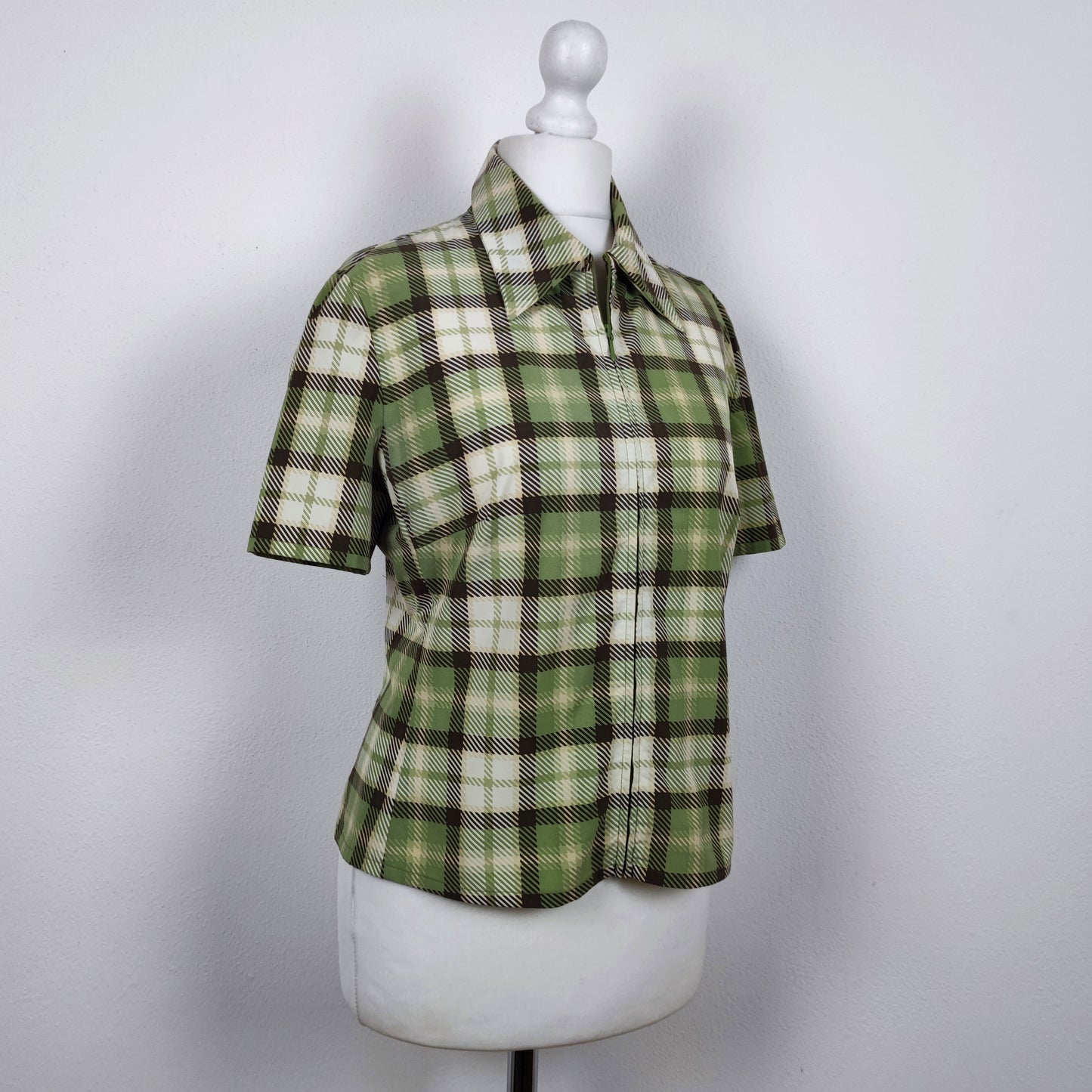 camicia verde a quadri