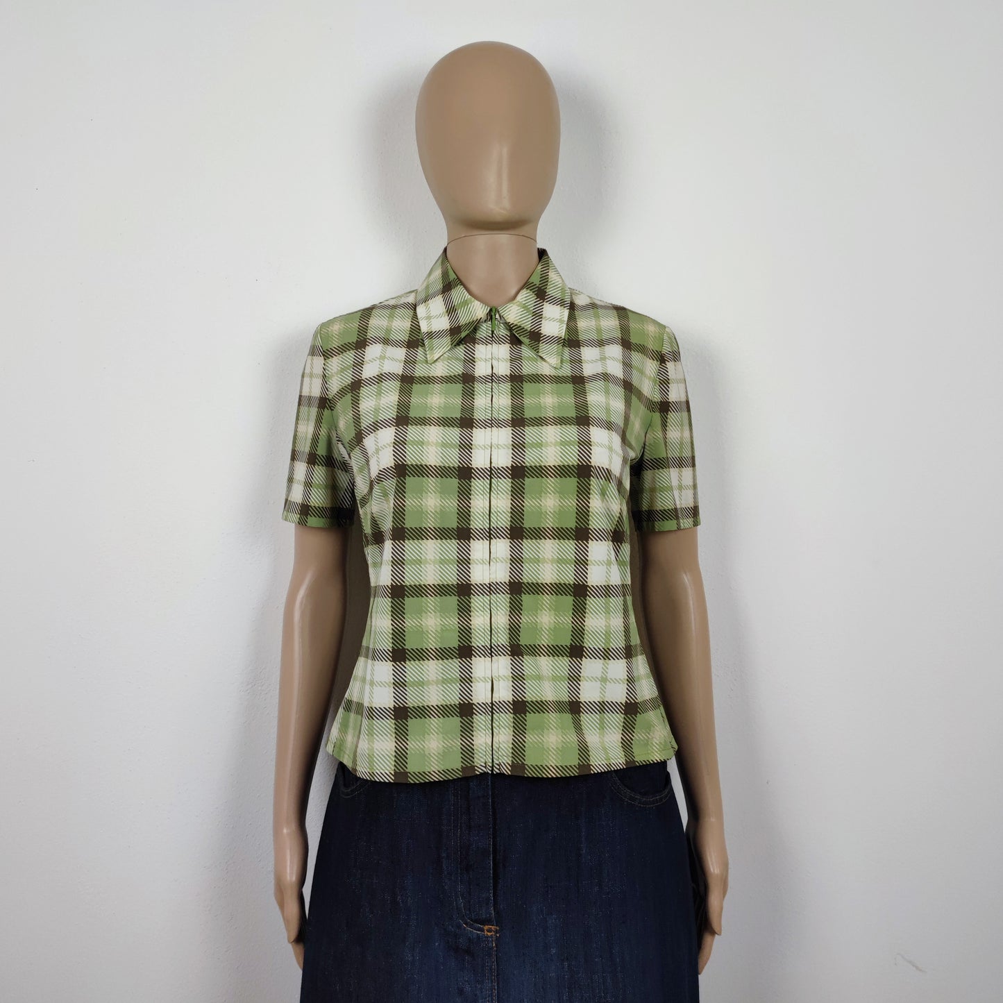 camicia verde a quadri