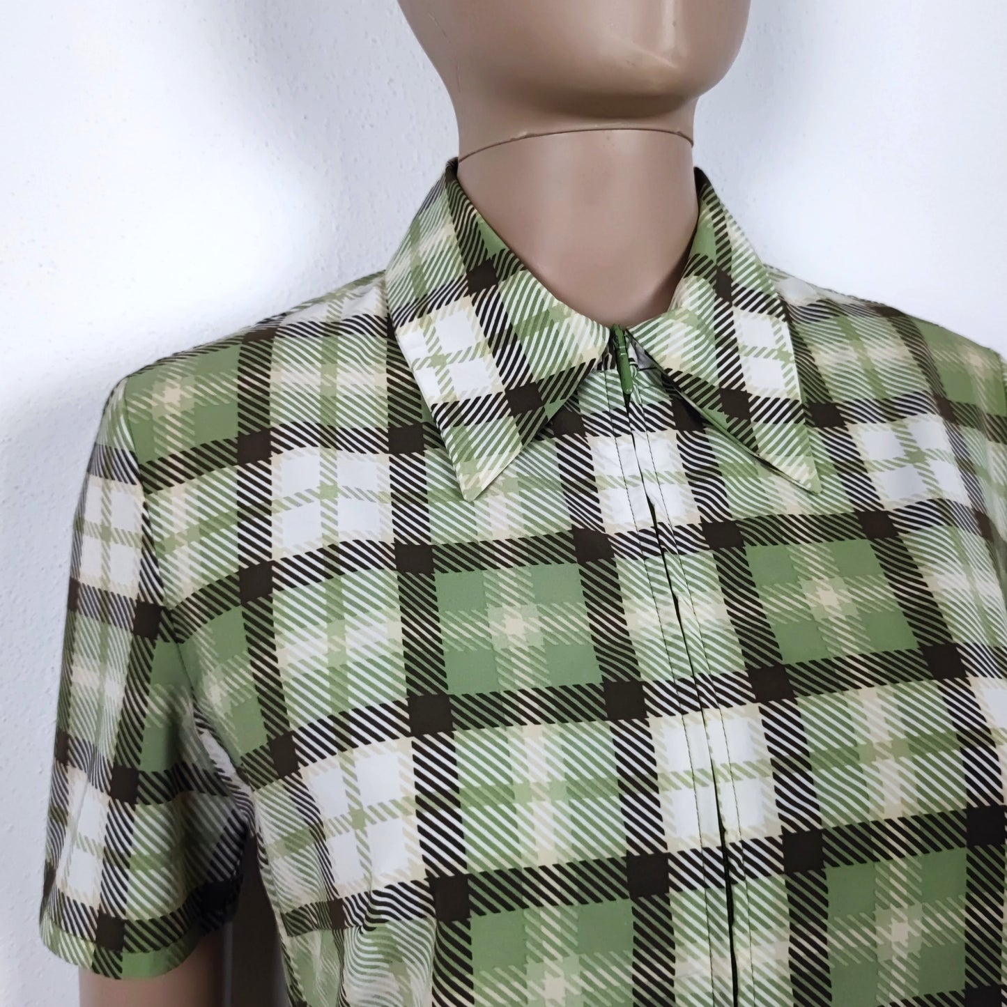 camicia verde a quadri