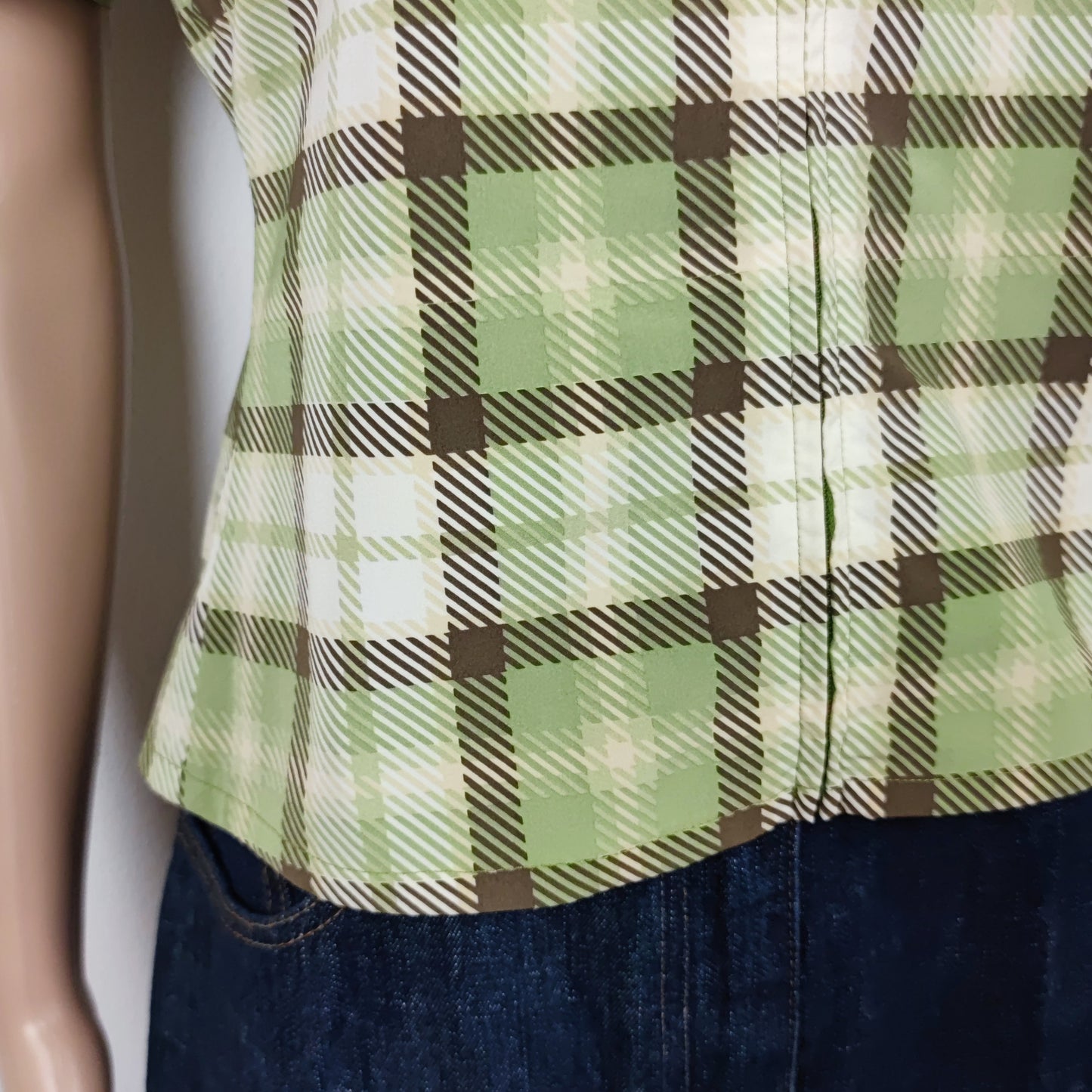 camicia verde a quadri