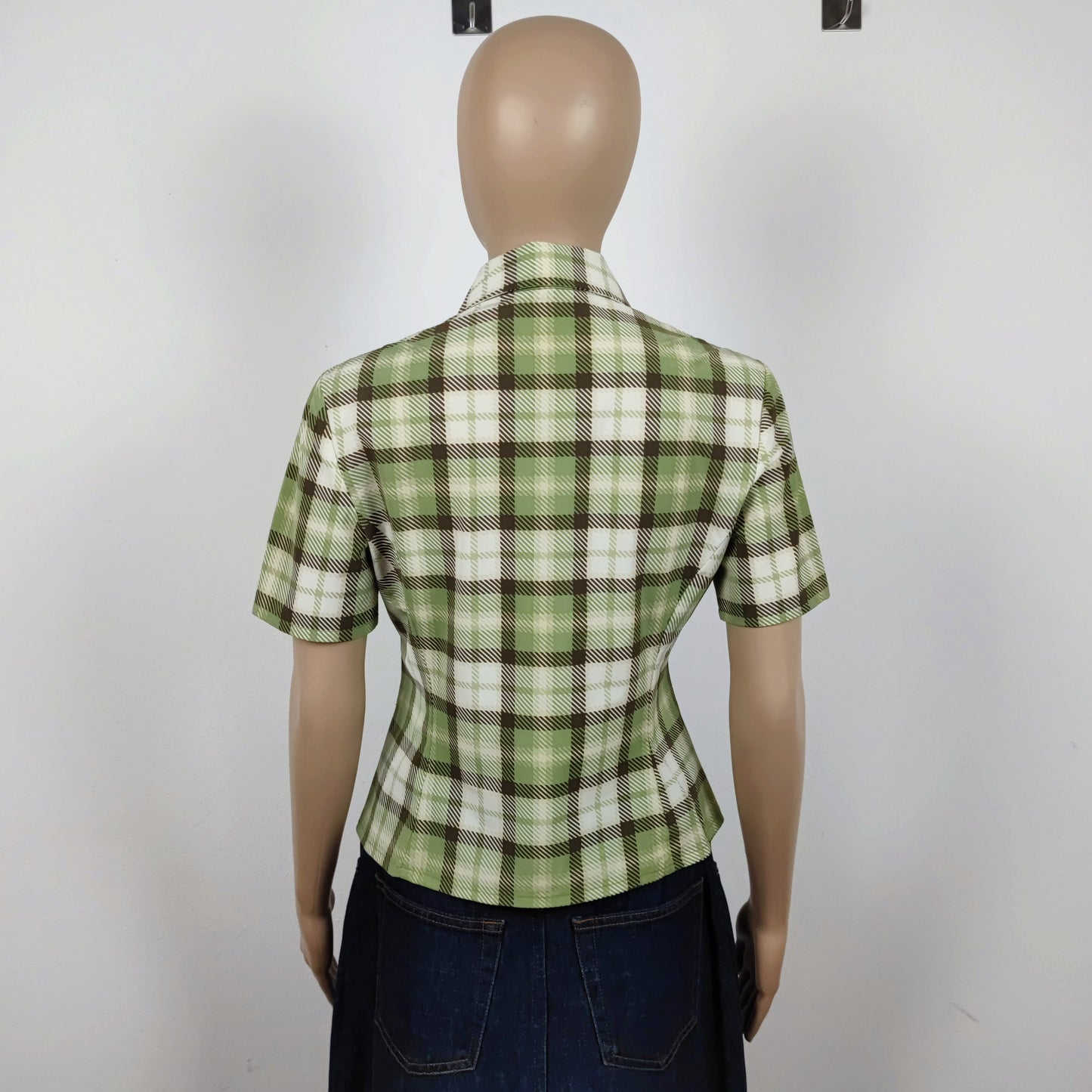 camicia verde a quadri