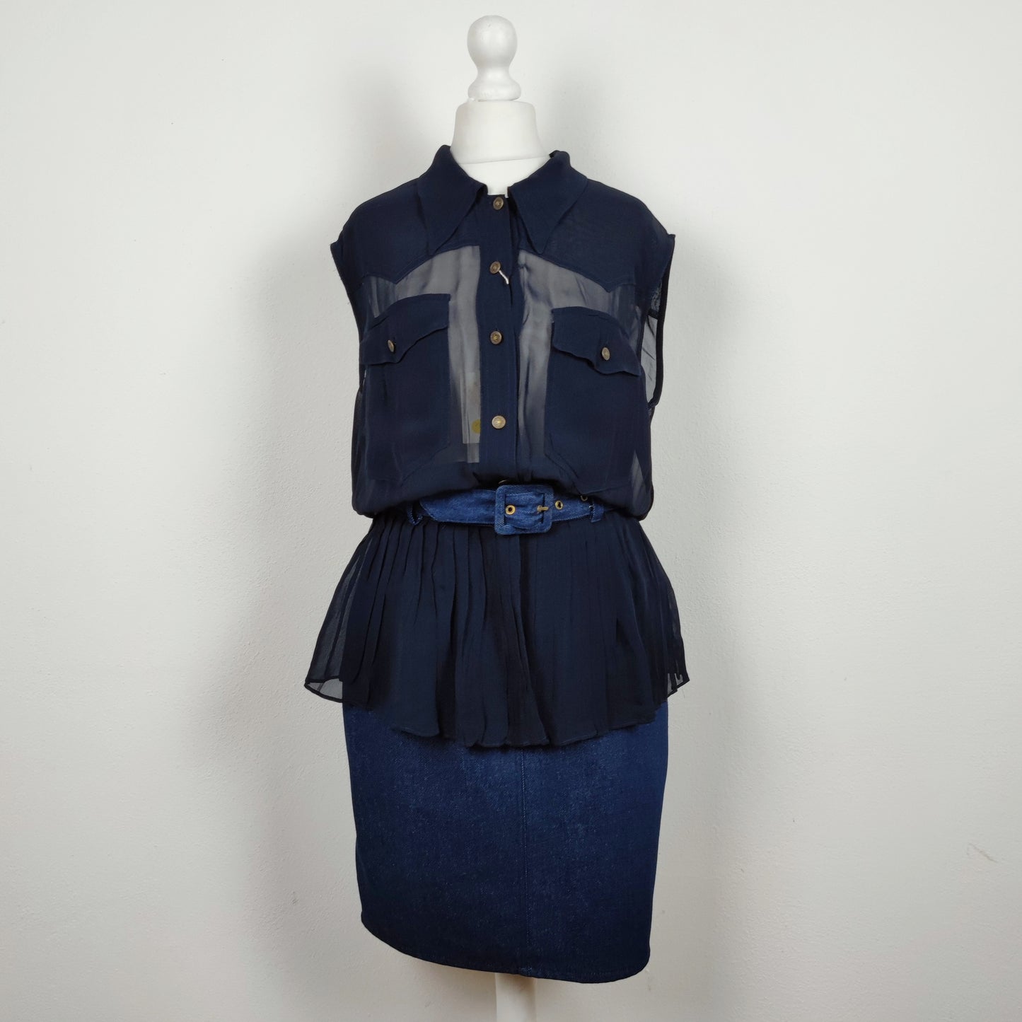 abito Moschino blu e denim