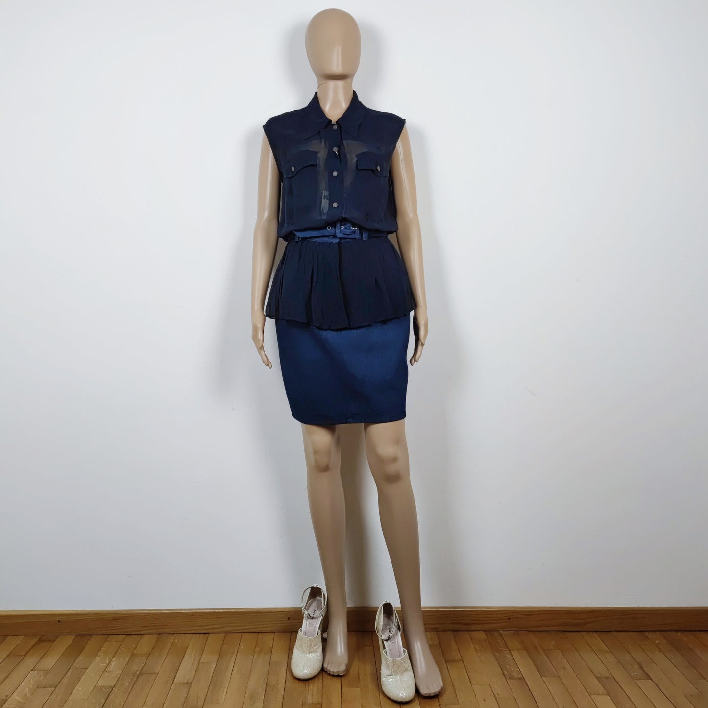 abito Moschino blu e denim