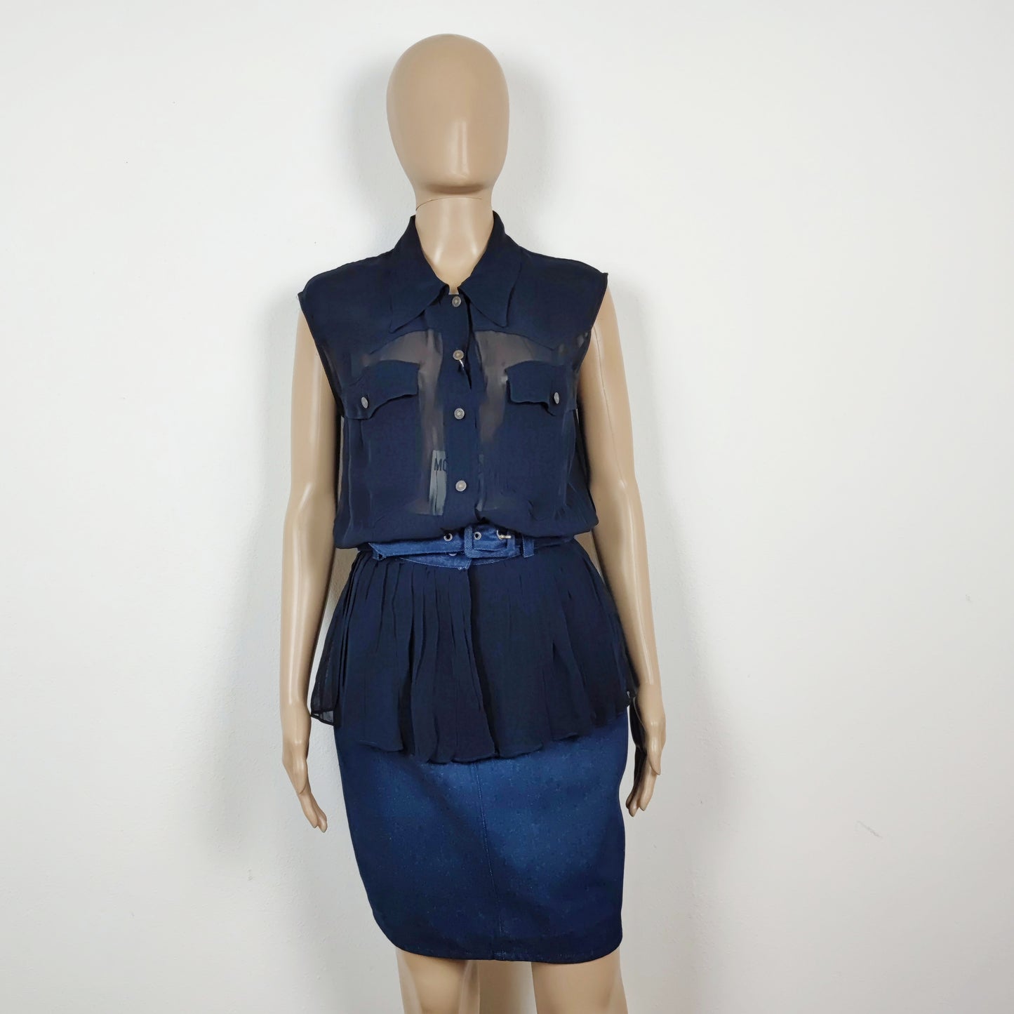 abito Moschino blu e denim