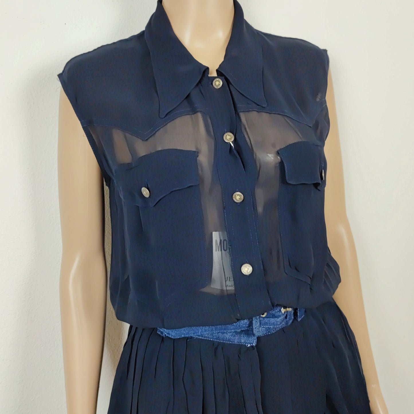 abito Moschino blu e denim