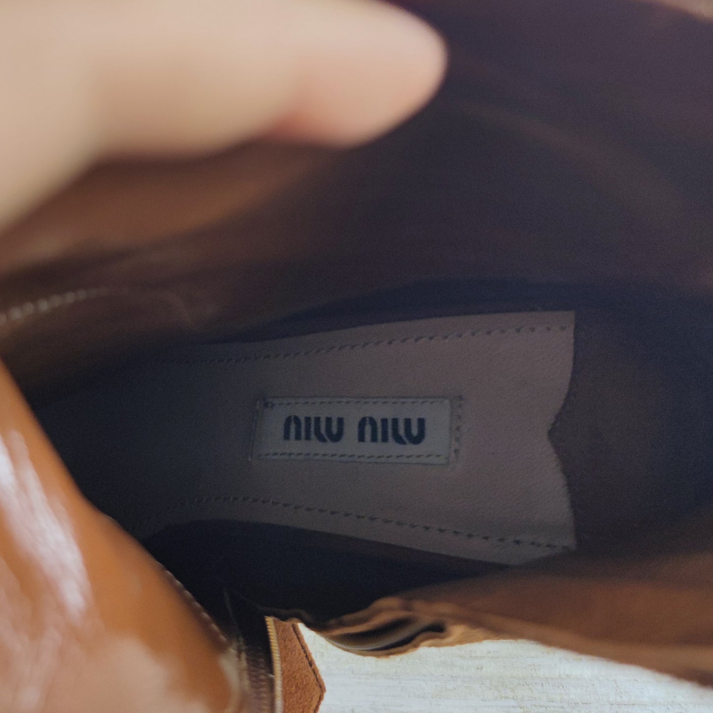 stivaletti Miu Miu suede marrone